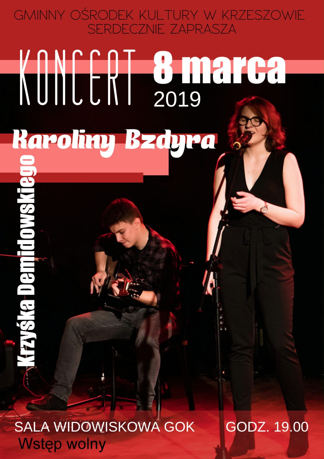 Koncert Karoliny Bzdyra i Krzyśka Demidowskiego – 8 marca 2019 r.