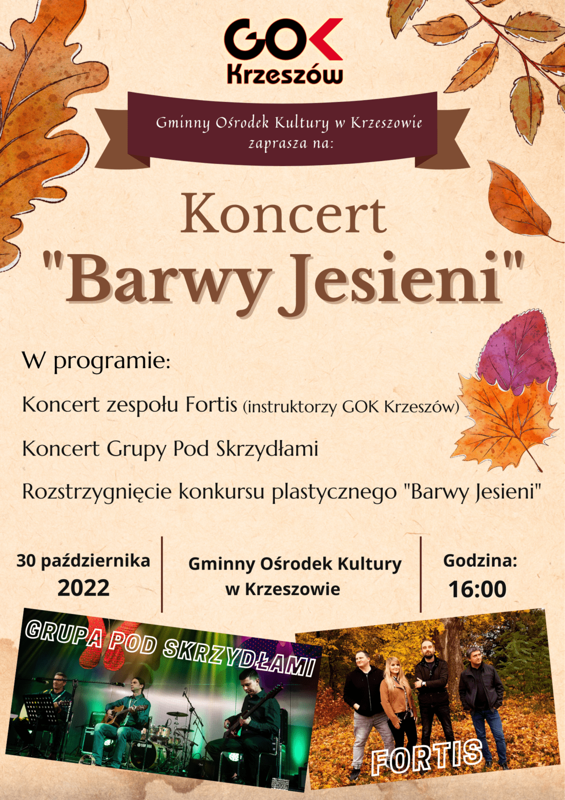 Zaproszenie na koncert „Barwy Jesieni”