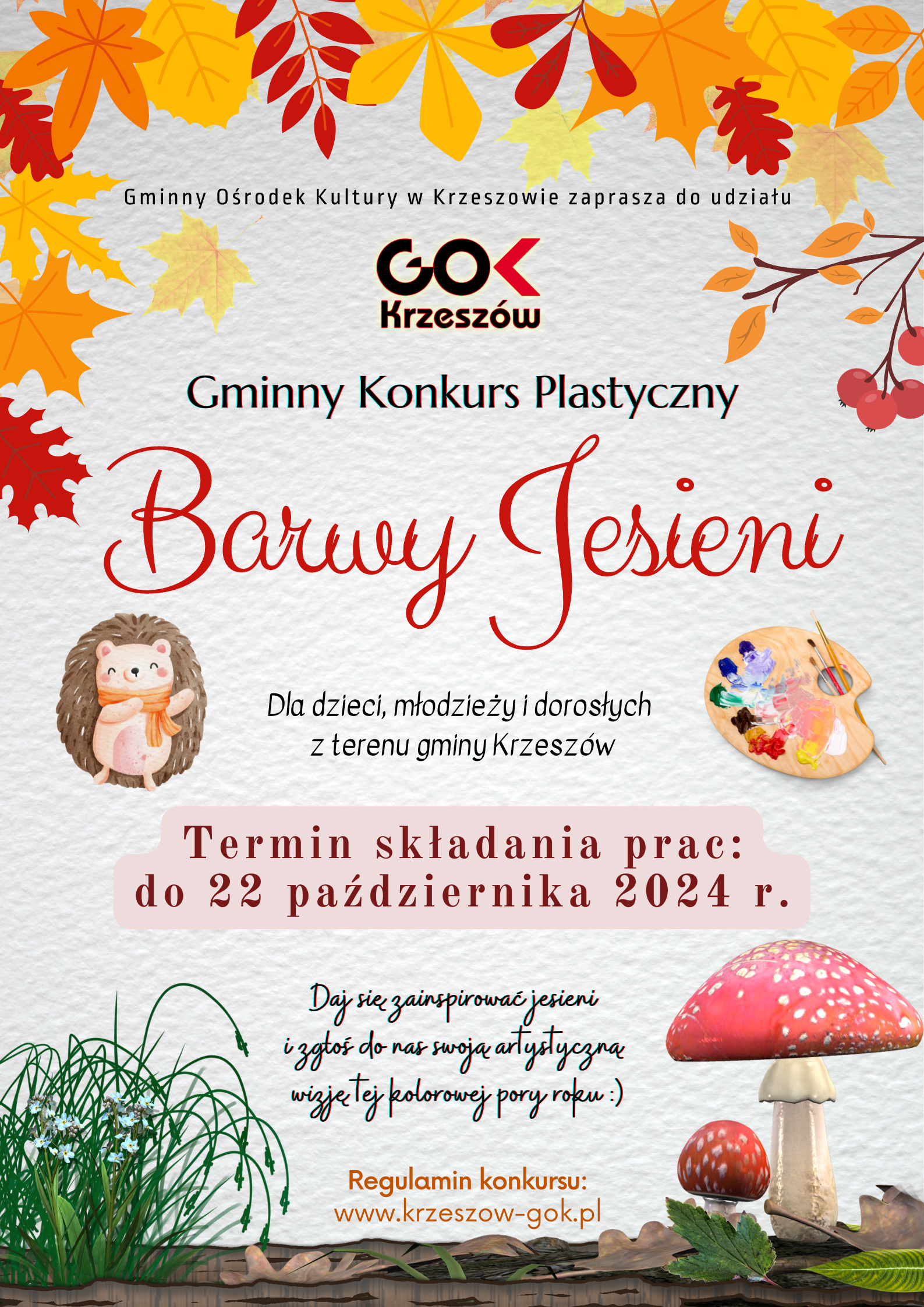 Zapraszamy do udziału w konkursie plastycznym „Barwy Jesieni”