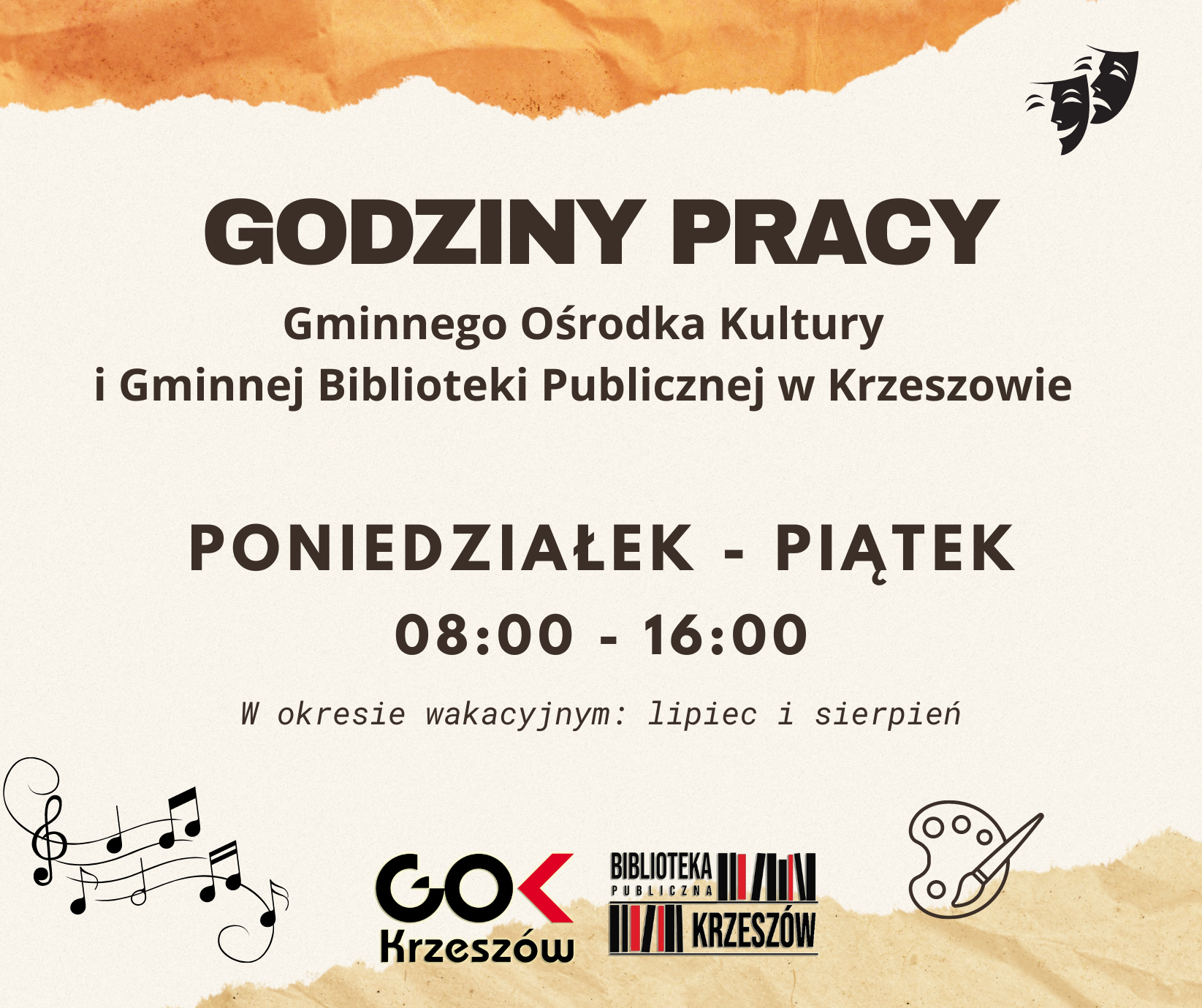 Godziny pracy GOK-u w okresie wakacyjnym