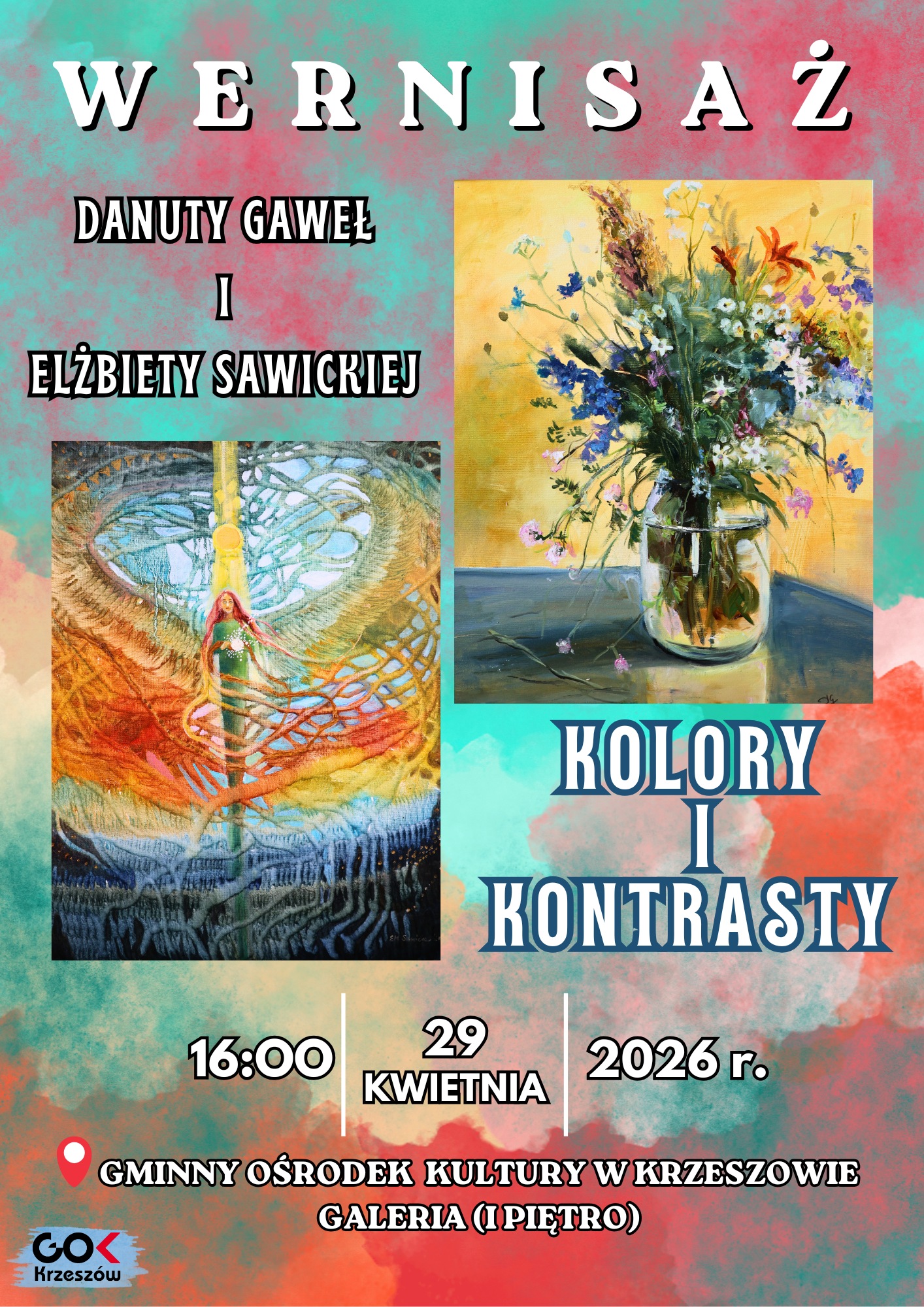 Zapraszamy na wernisaż wystawy malarstwa Danuty Gaweł i Elżbiety Sawickiej