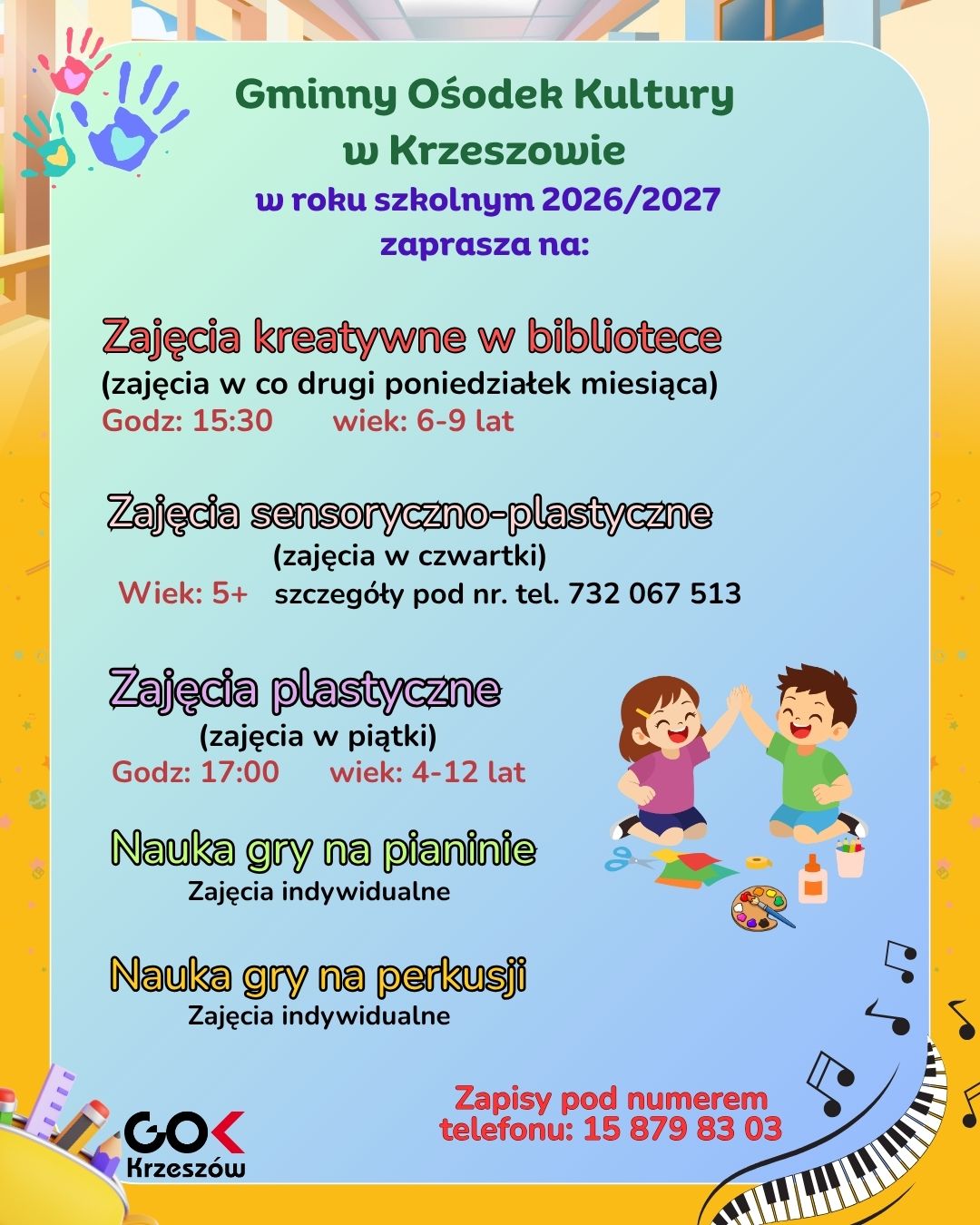 Oferta zajęć Gminnego Ośrodka Kultury w Krzeszowie!